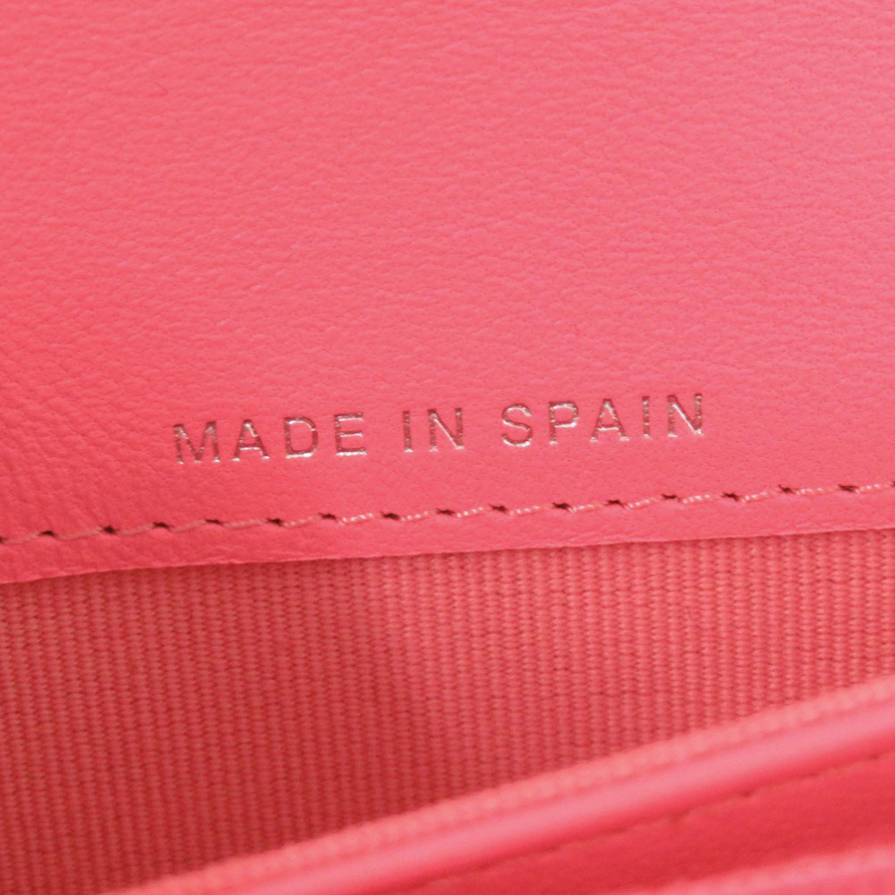 CHANEL Authentic Pink Lambskin Leather Logo Wallet - Picture 9 of 10